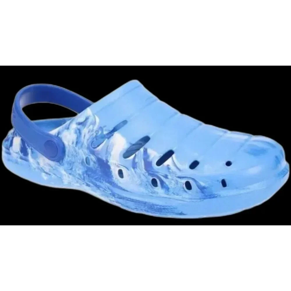 Rugged Shark Men’s Clogs SIZE 8 Blue Swirl Sandals Waterproof Floatable NEW